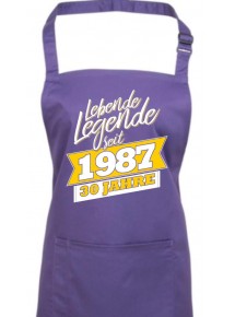 Kochschürze Lebende Legenden seit 1987 30 Jahre, Farbe purple