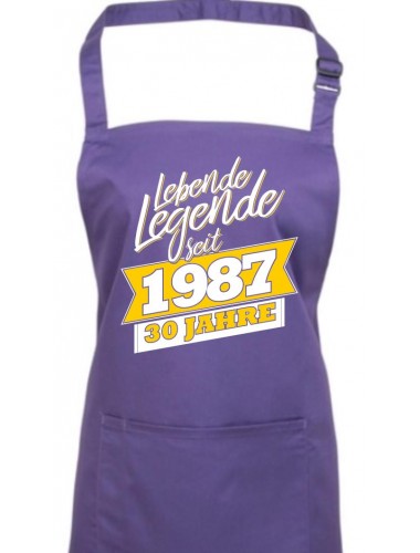 Kochschürze Lebende Legenden seit 1987 30 Jahre, Farbe purple