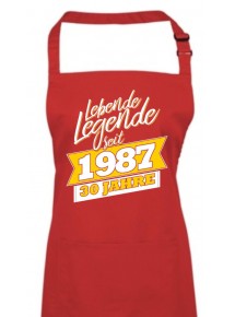 Kochschürze Lebende Legenden seit 1987 30 Jahre, Farbe rot