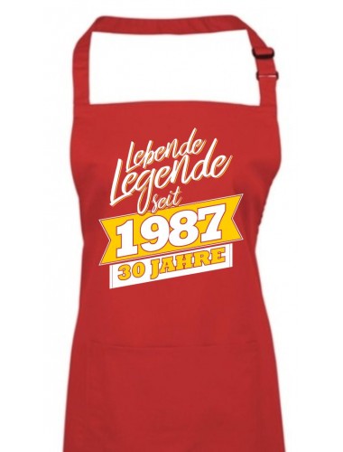 Kochschürze Lebende Legenden seit 1987 30 Jahre, Farbe rot