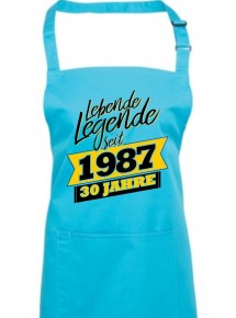 Kochschürze Lebende Legenden seit 1987 30 Jahre, Farbe turquoise