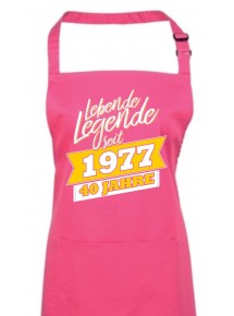 Kochschürze Lebende Legenden seit 1977 40 Jahre, Farbe hotpink