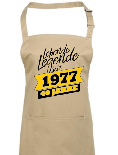 Kochschürze Lebende Legenden seit 1977 40 Jahre, Farbe khaki