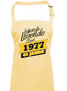 Kochschürze Lebende Legenden seit 1977 40 Jahre, Farbe lemon