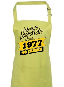 Kochschürze Lebende Legenden seit 1977 40 Jahre, Farbe lime