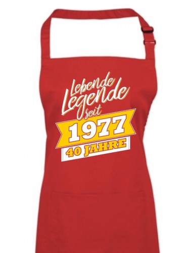Kochschürze Lebende Legenden seit 1977 40 Jahre, Farbe rot