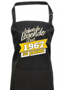 Kochschürze Lebende Legenden seit 1967 50 Jahre, Farbe black
