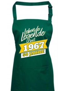 Kochschürze Lebende Legenden seit 1967 50 Jahre, Farbe bottlegreen