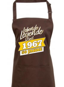 Kochschürze Lebende Legenden seit 1967 50 Jahre, Farbe braun