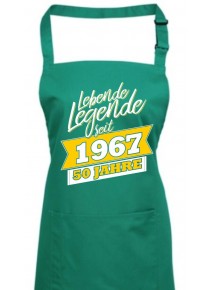 Kochschürze Lebende Legenden seit 1967 50 Jahre, Farbe emerald