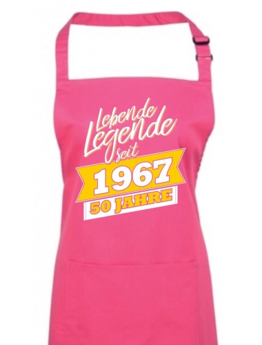 Kochschürze Lebende Legenden seit 1967 50 Jahre, Farbe hotpink