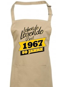 Kochschürze Lebende Legenden seit 1967 50 Jahre, Farbe khaki