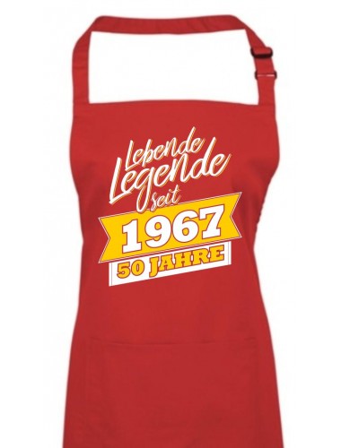 Kochschürze Lebende Legenden seit 1967 50 Jahre, Farbe rot