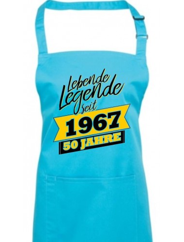 Kochschürze Lebende Legenden seit 1967 50 Jahre, Farbe turquoise