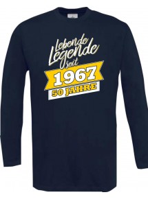Longshirt Lebende Legenden seit 1967 50 Jahre blau, Größe L
