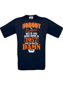 Unisex T-Shirt Nobody is Perfect but if you 1957 Damn close, navy, Größe L