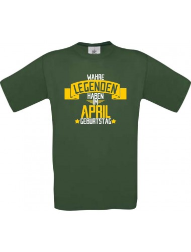 Unisex T-Shirt Wahre LEGENDEN haben im APRIL Geburtstag, grün, Größe L