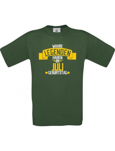 Unisex T-Shirt Wahre LEGENDEN haben im JULI Geburtstag, grün, Größe L