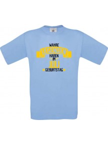 Unisex T-Shirt Wahre LEGENDEN haben im JULI Geburtstag, hellblau, Größe L