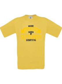 Unisex T-Shirt Wahre LEGENDEN haben im SEPTEMBER Geburtstag, gelb, Größe L