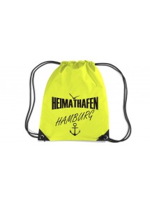 Premium Gymsac Heimathafen Hamburg, fluorescentyellow