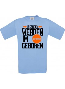 Unisex T-Shirt Legenden werden im SEPTEMBER geboren, hellblau, Größe L