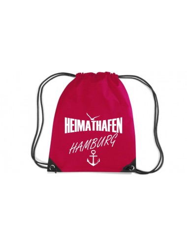 Premium Gymsac Heimathafen Hamburg, red