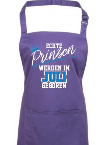 Kochschürze Echte Prinzen werden im JULI geboren, Farbe purple
