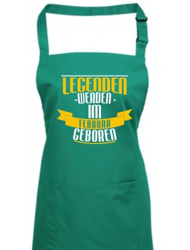 Kochschürze Legenden werden im FEBRUAR geboren, Farbe emerald