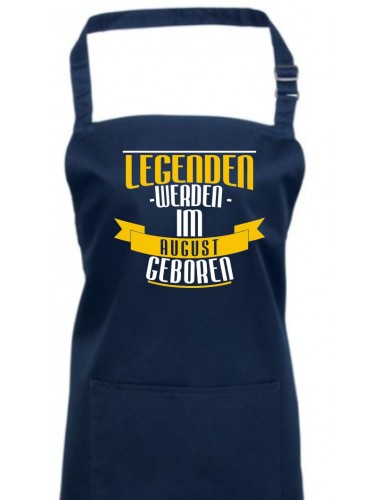 Kochschürze Legenden werden im AUGUST geboren, Farbe navy