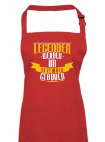 Kochschürze Legenden werden im DEZEMBER geboren, Farbe rot