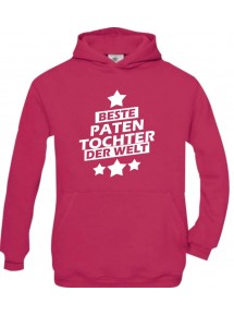Kinder Kapuzenpullover beste Patentochter der Welt, pink, Größe 110/116