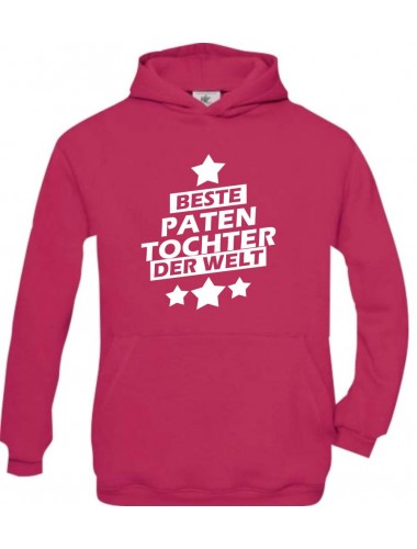Kinder Kapuzenpullover beste Patentochter der Welt, pink, Größe 110/116