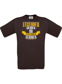 Unisex T-Shirt Legenden werden im SEPTEMBER geboren, braun, Größe L