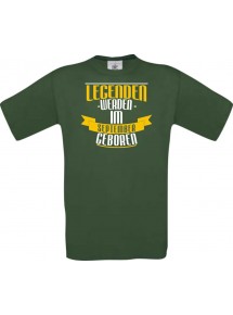 Unisex T-Shirt Legenden werden im SEPTEMBER geboren, grün, Größe L