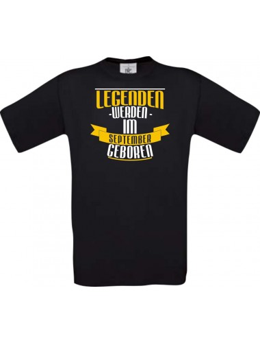 Unisex T-Shirt Legenden werden im SEPTEMBER geboren, schwarz, Größe L