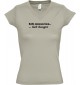 sportlisches Ladyshirt mit V-Ausschnitt kultiger Spruch ich muss los  hab Hunger , Farbe khaki, Größe L