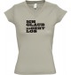 sportlisches Ladyshirt mit V-Ausschnitt kultiger Spruch ich glaub es geht los, Farbe khaki, Größe L