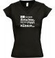 sportlisches Ladyshirt mit V-Ausschnitt kultiger Spruch is schon scheisse, wenn man hübsch ist, Farbe schwarz, Größe L