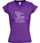 sportlisches Ladyshirt mit V-Ausschnitt kultiger Spruch Ich bin die Ruhe selbst, muss zum Schnellpsychater, Farbe lila, Größe