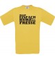 Kinder-Shirt kultiger Spruch halt einfach kurz mal die Fresse kult, Farbe gelb, Größe 104