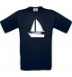TOP Kinder-Shirt Seegelboot, Jolle, Skipper, Kapitän kult, Farbe blau, Größe 104