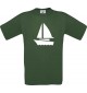 TOP Kinder-Shirt Seegelboot, Jolle, Skipper, Kapitän kult, Farbe dunkelgruen, Größe 104
