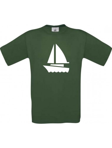TOP Kinder-Shirt Seegelboot, Jolle, Skipper, Kapitän kult, Farbe dunkelgruen, Größe 104