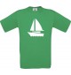 TOP Kinder-Shirt Seegelboot, Jolle, Skipper, Kapitän kult, Farbe kellygreen, Größe 104