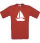 TOP Kinder-Shirt Seegelboot, Jolle, Skipper, Kapitän kult, Farbe rot, Größe 104