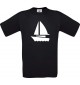 TOP Kinder-Shirt Seegelboot, Jolle, Skipper, Kapitän kult, Farbe schwarz, Größe 104