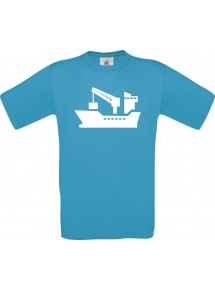 TOP Kinder-Shirt Frachter, Übersee, Skipper, Kapitän kult, Farbe atoll, Größe 104