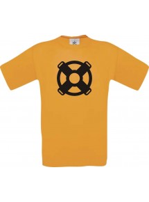 TOP Kinder-Shirt Steuerrad, Boot, Skipper, Kapitän kult, Farbe orange, Größe 104