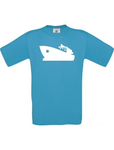 TOP Kinder-Shirt Yacht, Boot, Skipper, Kapitän kult, Farbe atoll, Größe 104